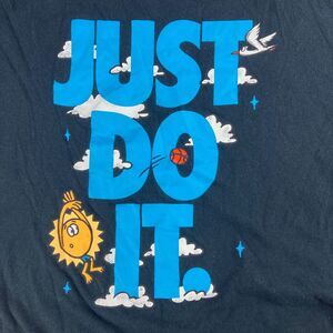 Nike Just Do It T Shirt Mens Large Black Blue Graphic Basketball Tee